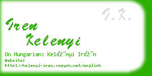 iren kelenyi business card